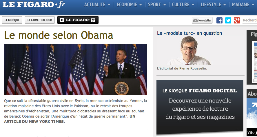 Copie d'écran page Mon Figaro