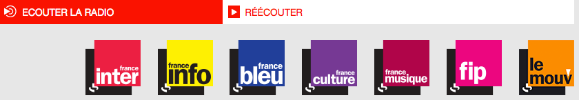 Capture d'écran de la page d'accueil du site de Radio France