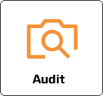 Icône audit, représentant un appareil photo
