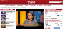 Capture d'écran de la page d'accueil du site Public Sénat en 2014.